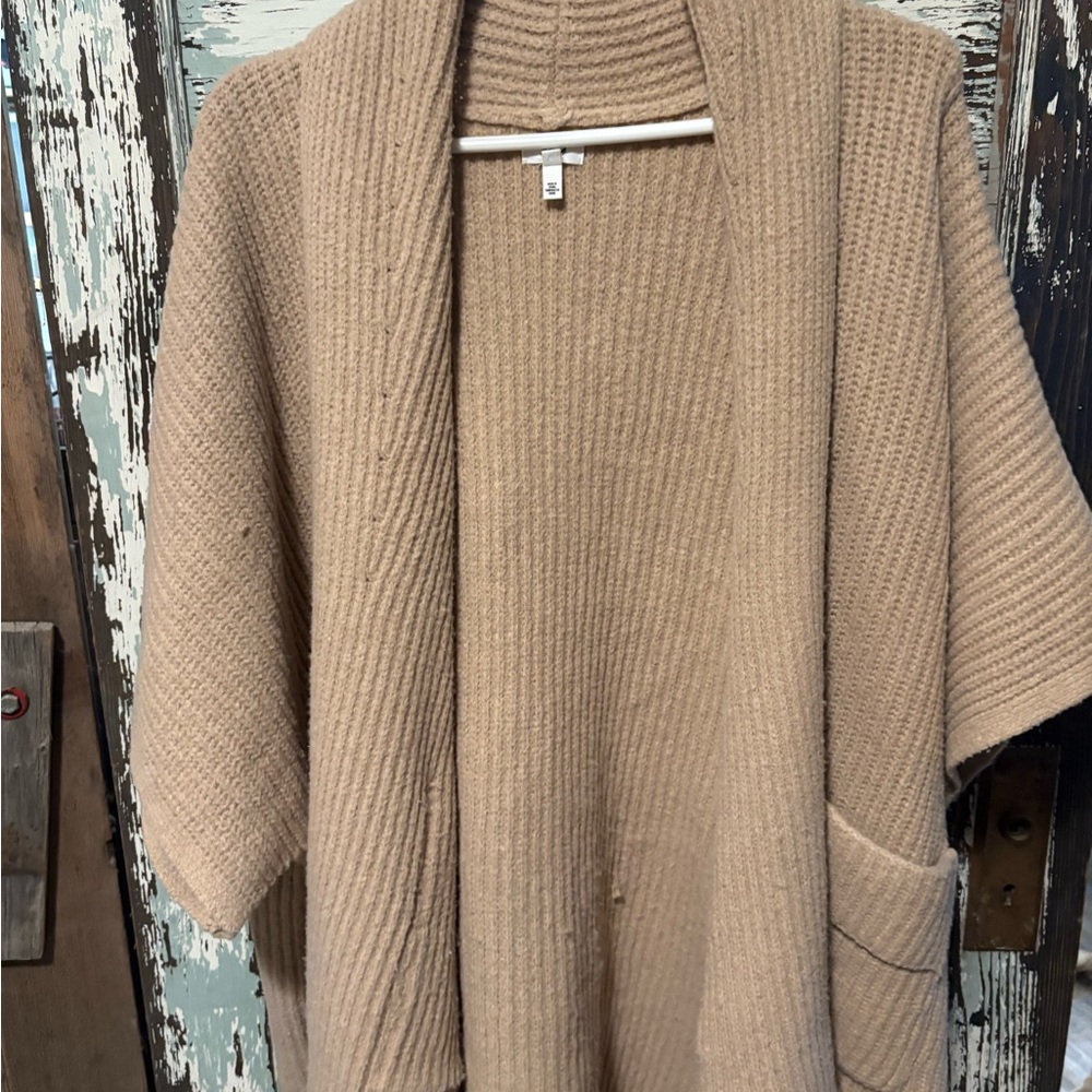 Aerie Tan Oversized Shortsleeved Cardigan